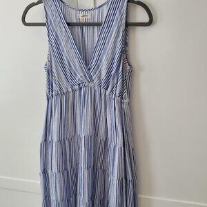 Max Studio Blue & White Stripe Summer Sun Dress - Size Small